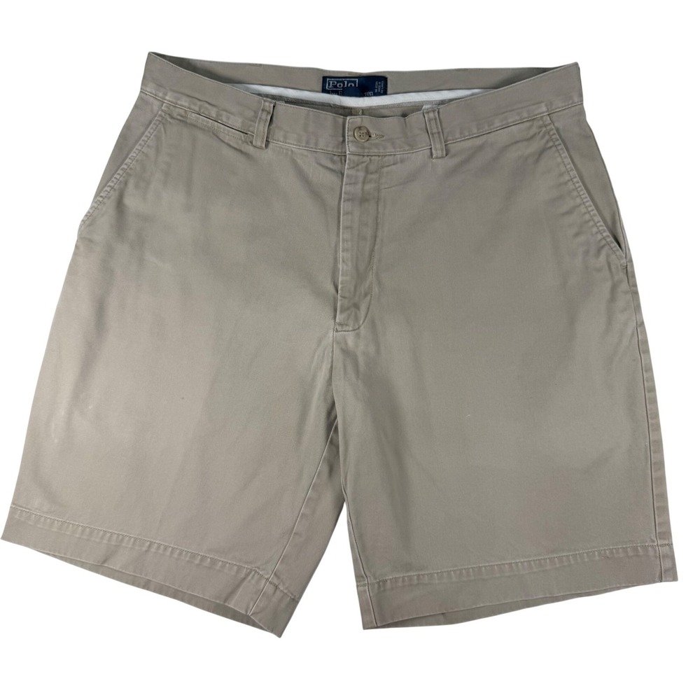 Polo Ralph Lauren Prospect Shorts Mens 35 Khaki Tan Cotton Chino Flat Front 9in